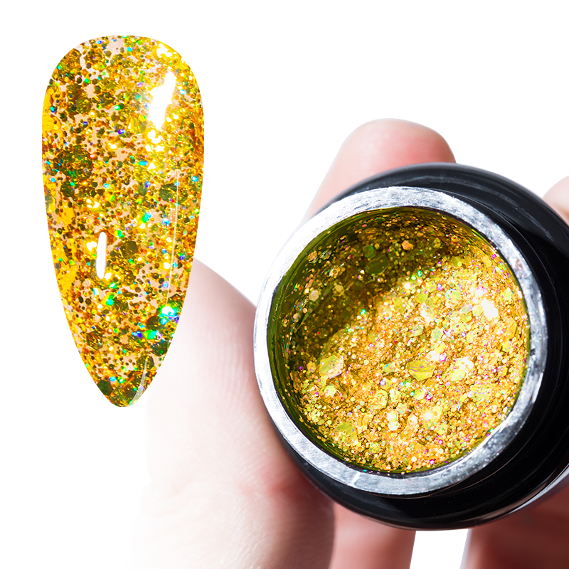 Горячие продажи Supper Glitter 12 цветов УФ-защита ногтей гель